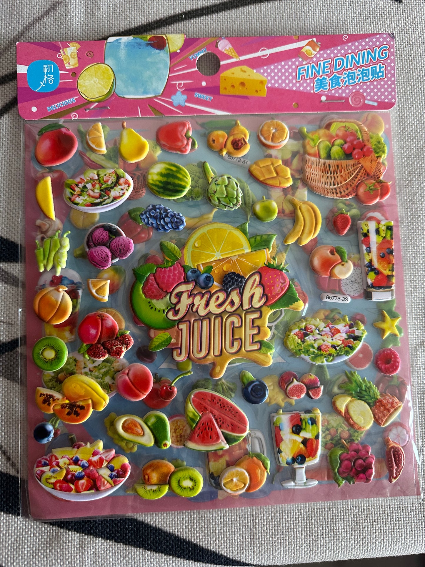 3D Puffy Food Stickers - Double Layer Kawaii Bubble Decals