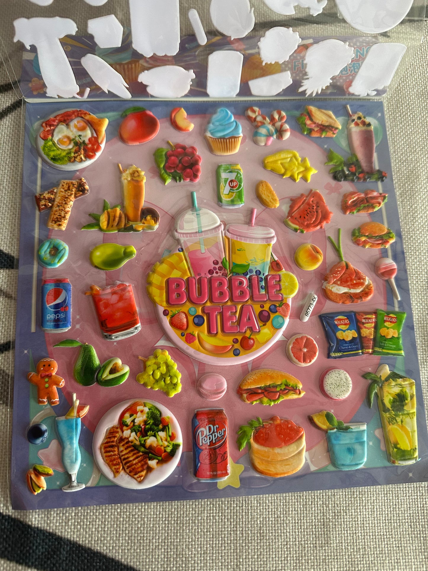 3D Puffy Food Stickers - Double Layer Kawaii Bubble Decals