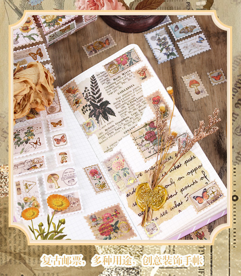 Vintage Postage-Style Washi Tape: DIY Decoupage Collage Kit
