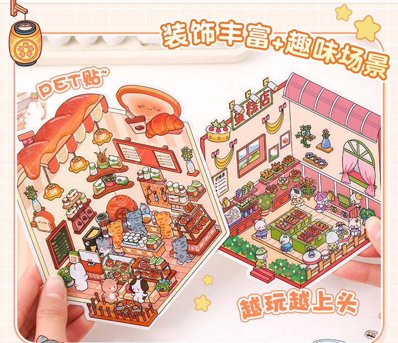 Adorable Mini World Builder Kit: 3D Stickers for Layered Diorama Collages