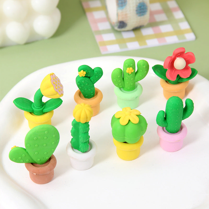 Mini Succulent Eraser Set - Cute Plant Decor for Journals, Desks & Gifts
