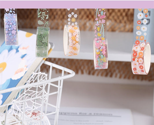 Botanical Clear PET  Tape: Floral Language Journaling Stickers
