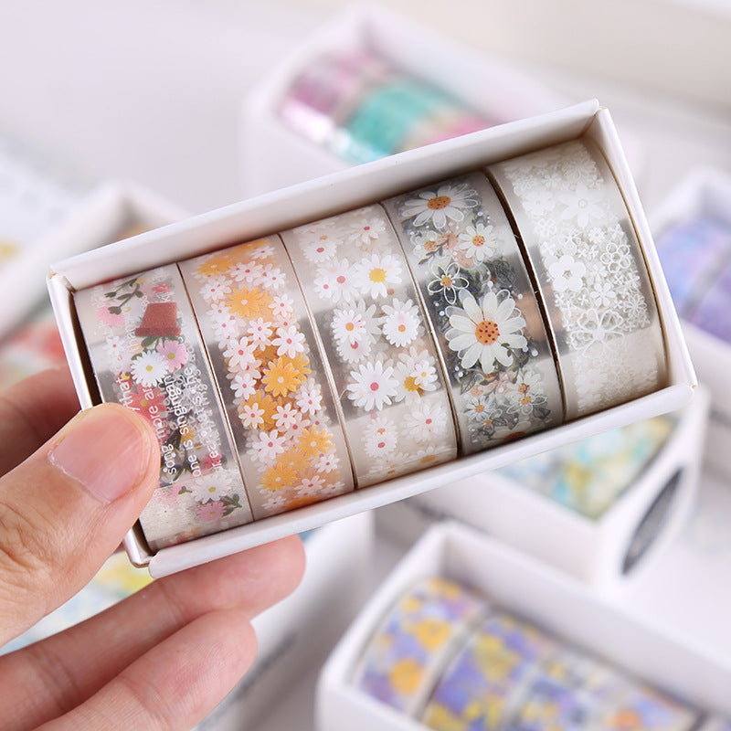 Botanical Clear PET  Tape: Floral Language Journaling Stickers
