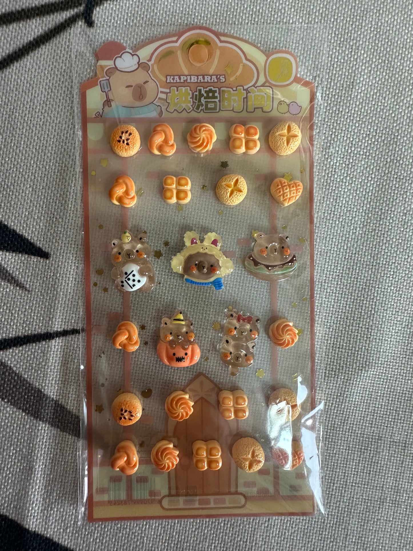 Cute 3D Embossed Crystal Decor Stickers