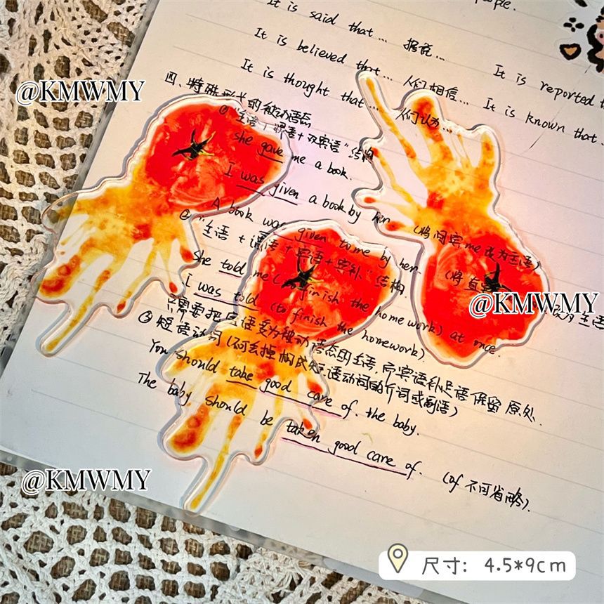 Vintage Tomato Acrylic Bookmark - Indie Aesthetic Design