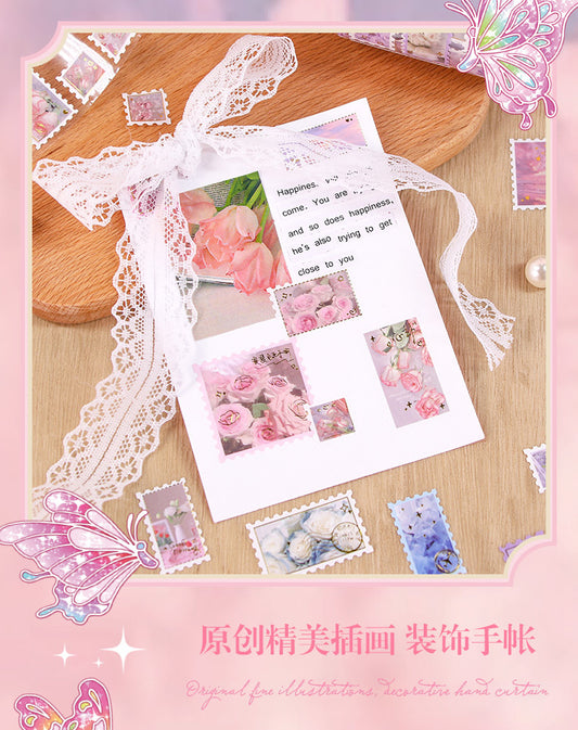 Vintage Postage-Style Washi Tape: DIY Decoupage Collage Kit