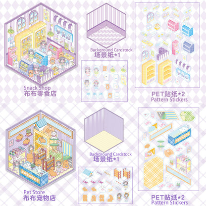 3D Mini World Sticker Set: FREE Craft Tweezers for Layered Dioramas