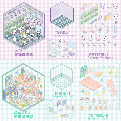 3D Mini World Sticker Set: FREE Craft Tweezers for Layered Dioramas