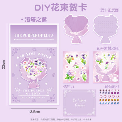 Tulip Flower Card with Rhinestones - DIY Handcrafted Pop-Up Greeting Card Kit