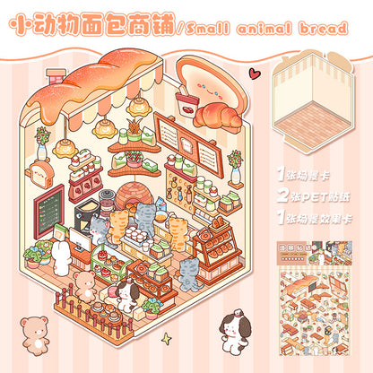 Adorable Mini World Builder Kit: 3D Stickers for Layered Diorama Collages